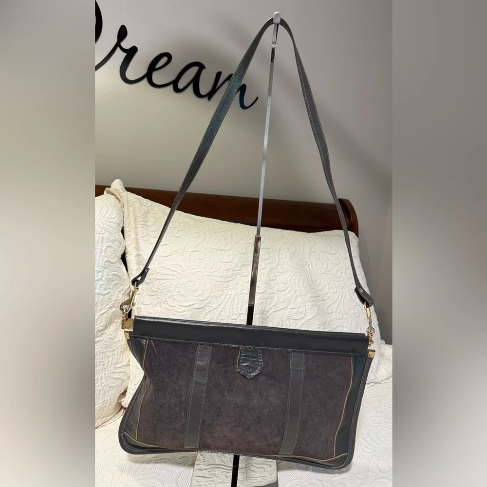 Vintage TEEK-ORR Elegant Gray Crossbody Bag